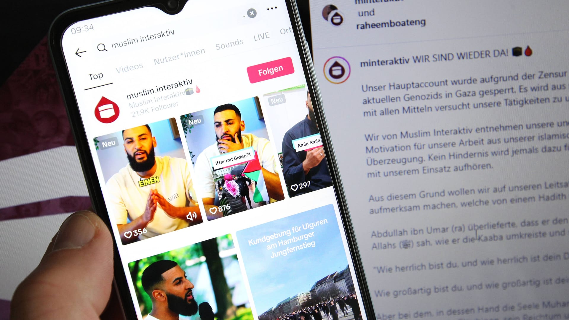 Raheem Boateng in einem TikTok-Video (Archivbild): Er gilt als einer der führenden Köpfe der Gruppe "Muslim Interaktiv". Raheem Boateng in einem TikTok-Video (Archivbild): Er gilt als einer der führenden Köpfe der Gruppe "Muslim Interaktiv".