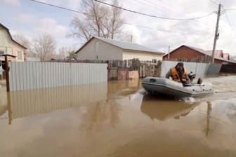 Überschwemmung im russischen Orenburg