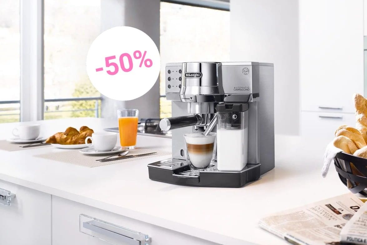 Die Kaffeemaschine von De'Longhi verspricht ein Premium-Barista-Erlebnis für zu Hause. Heute können Sie sich das Modell zum halben Preis sichern.