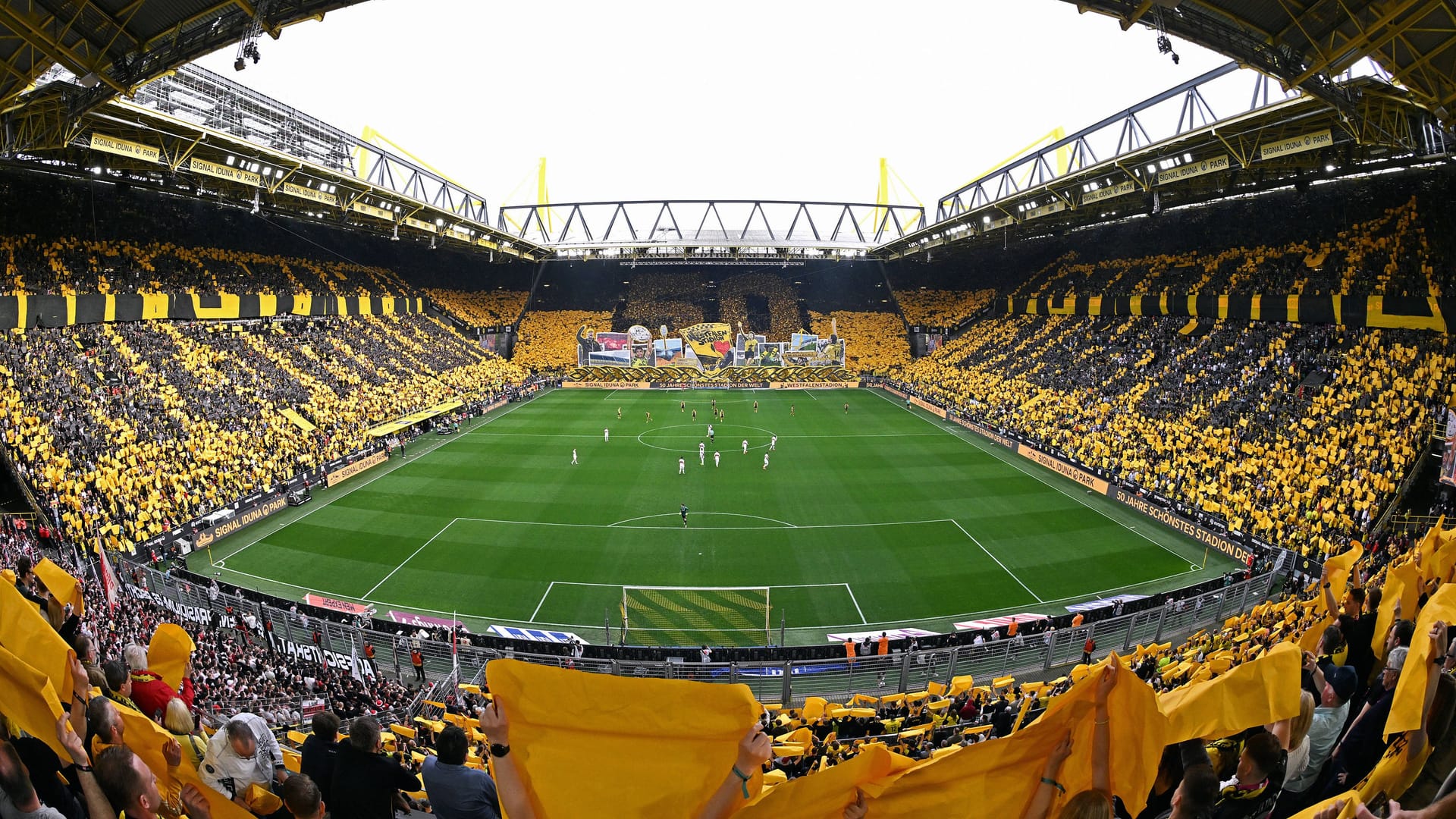 Die Choreografie ging durch das komplette Stadion.