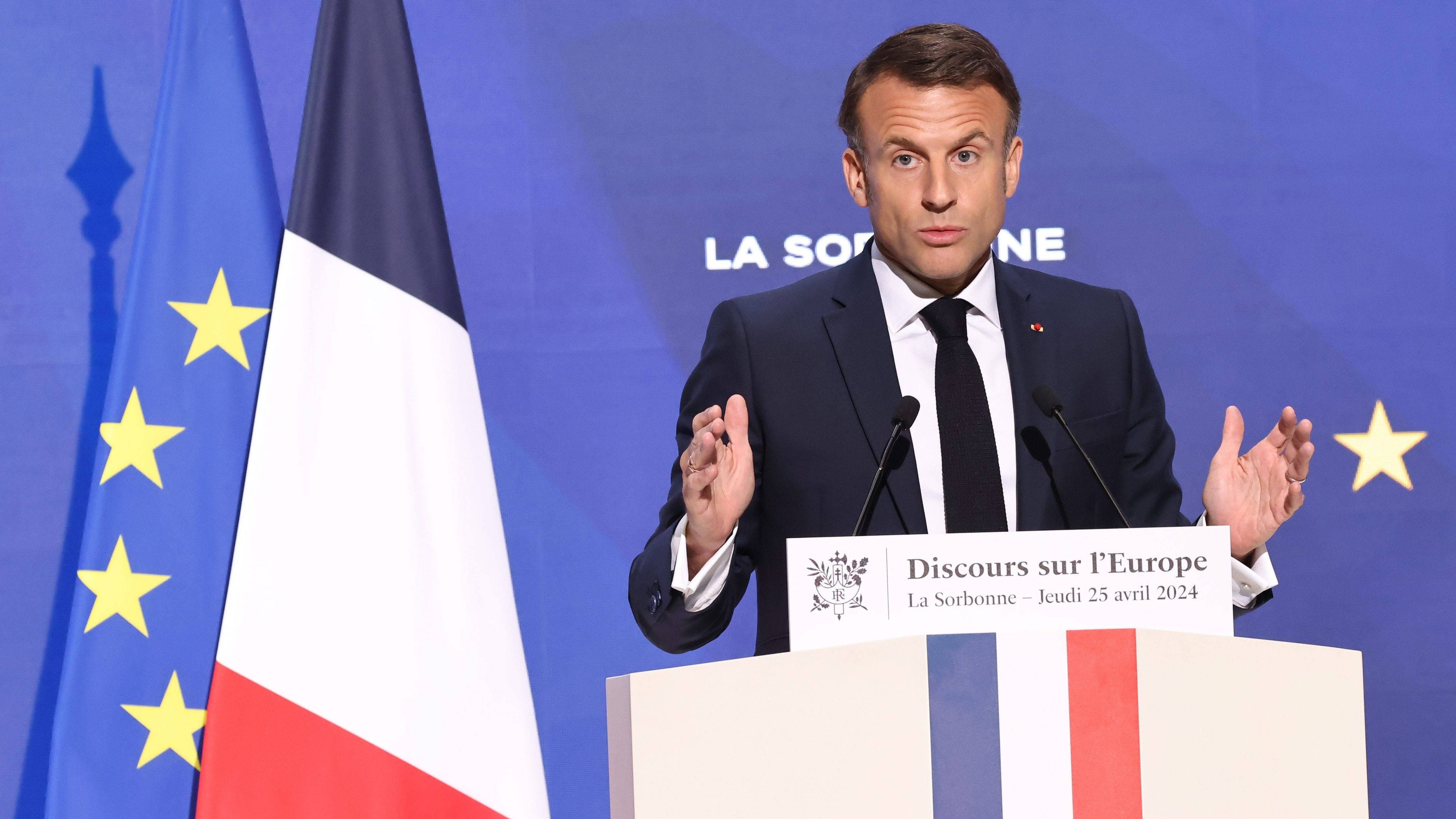 Emmanuel Macron fordert in Sorbonne-Rede von mehr europäische Verteidigung