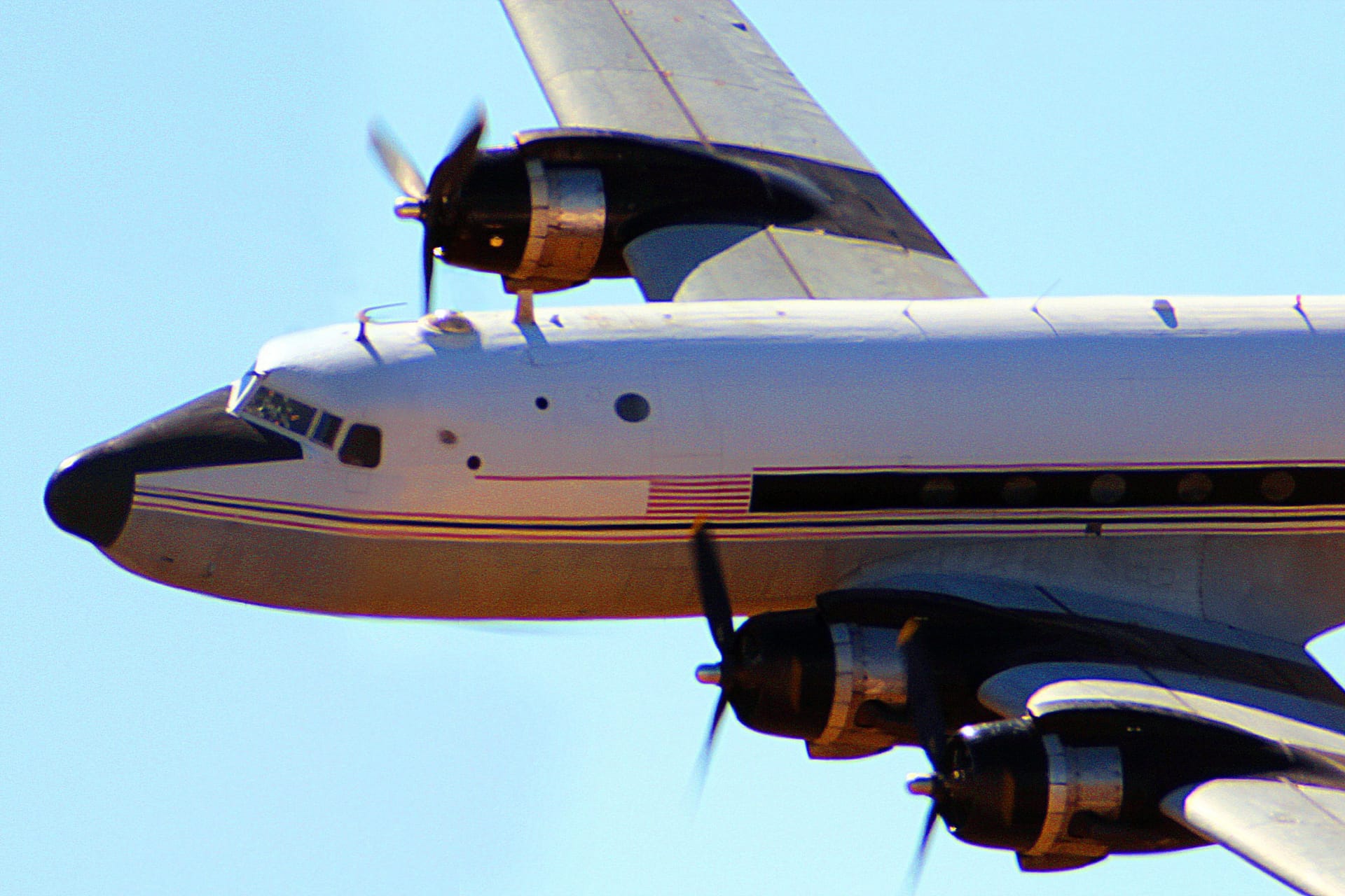 Douglas DC-4 N460WA C-54E Banking into a Turn