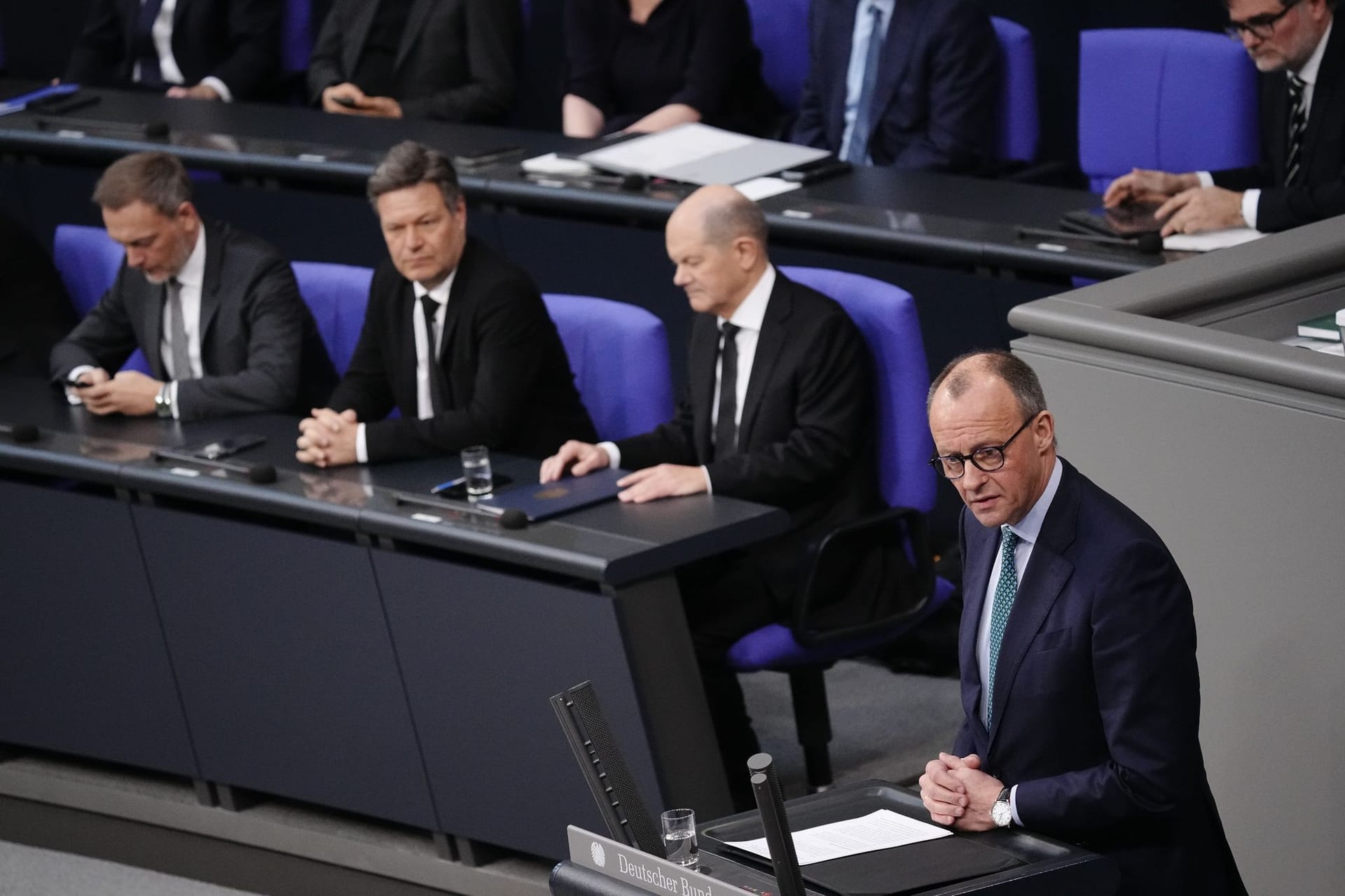 Merz, Scholz, Habeck und Lindner