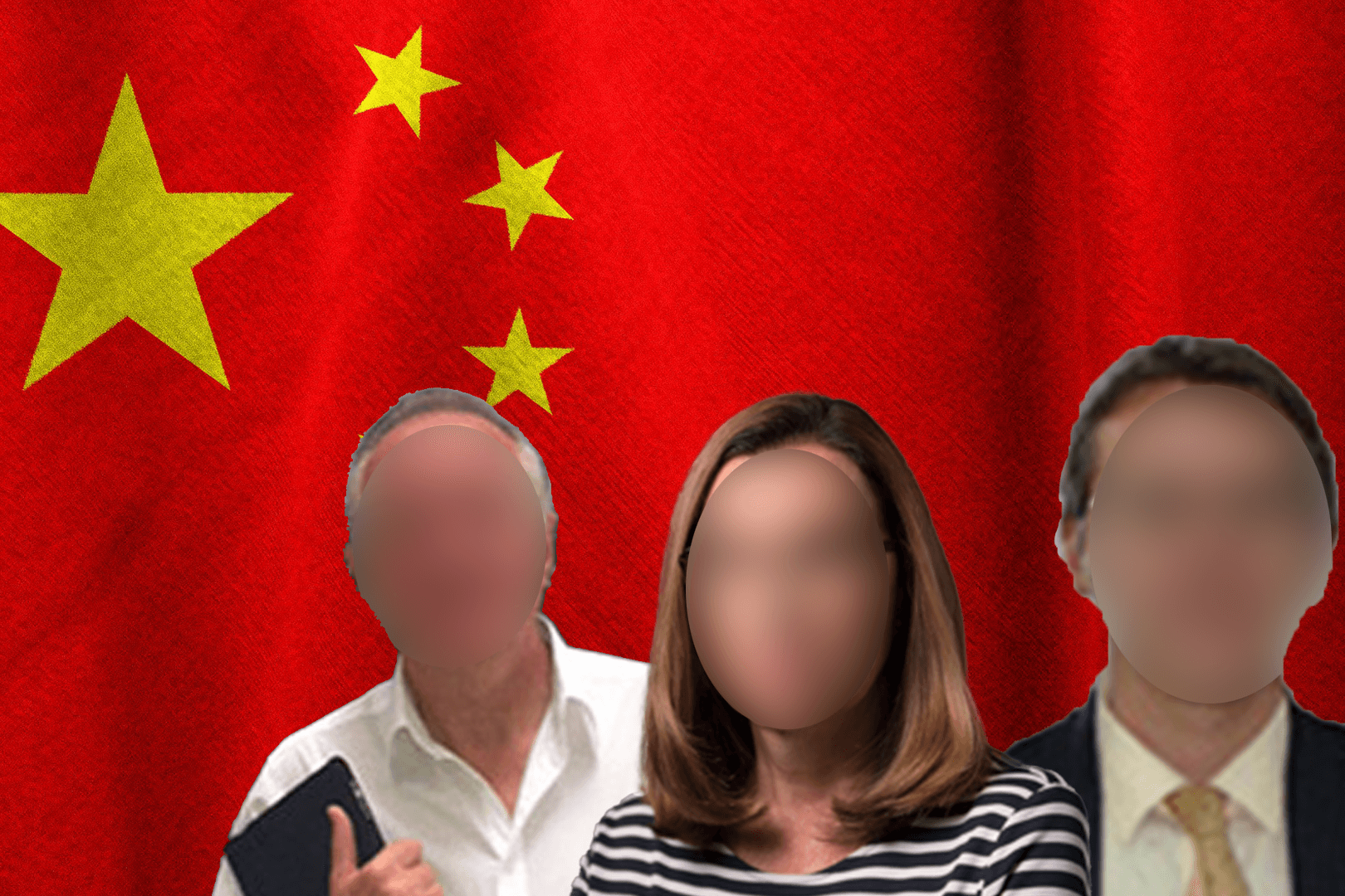 Thomas R., Ina F. und Herwig F. (v. l.). Die drei sollen für China spioniert haben sollen (Montage)