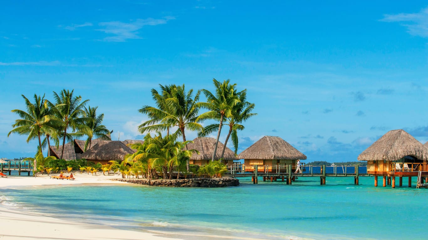 Ein Strand auf Bora Bora: Die zu Französisch Polynesien gehörende Insel landete auf dem ersten Platz des Rankings.