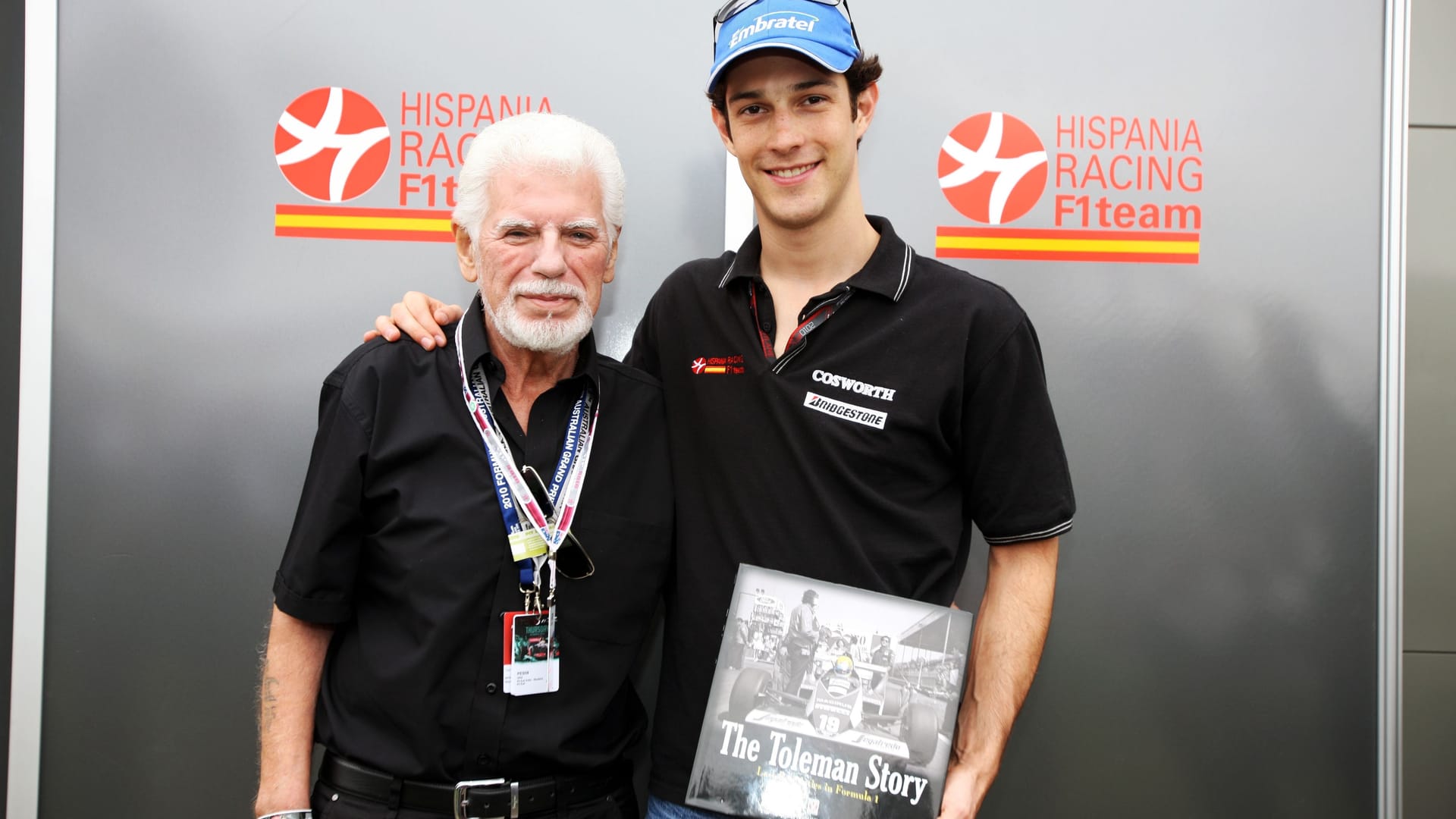 Bruno Senna (r.), Neffe von Ayrton Senna, und Ted Toleman: Letzterer ist nun gestorben.