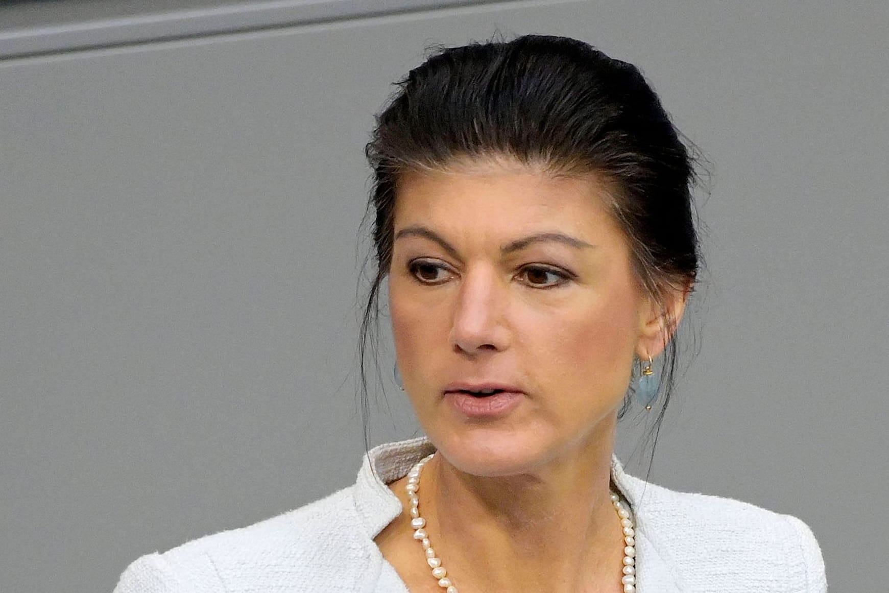 BSW-Chefin Sahra Wagenknecht im Bundestag (Archivfoto): In Brandenburg erreicht ihr neues Bündnis in einer Umfrage zweistellige Zustimmungswerte.