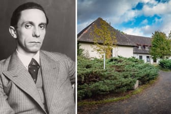 NS-Propagandaminister Goebbels und die verfallene Villa in Wandlitz (Montage): Das Land will sich dem Gebäude annehmen.