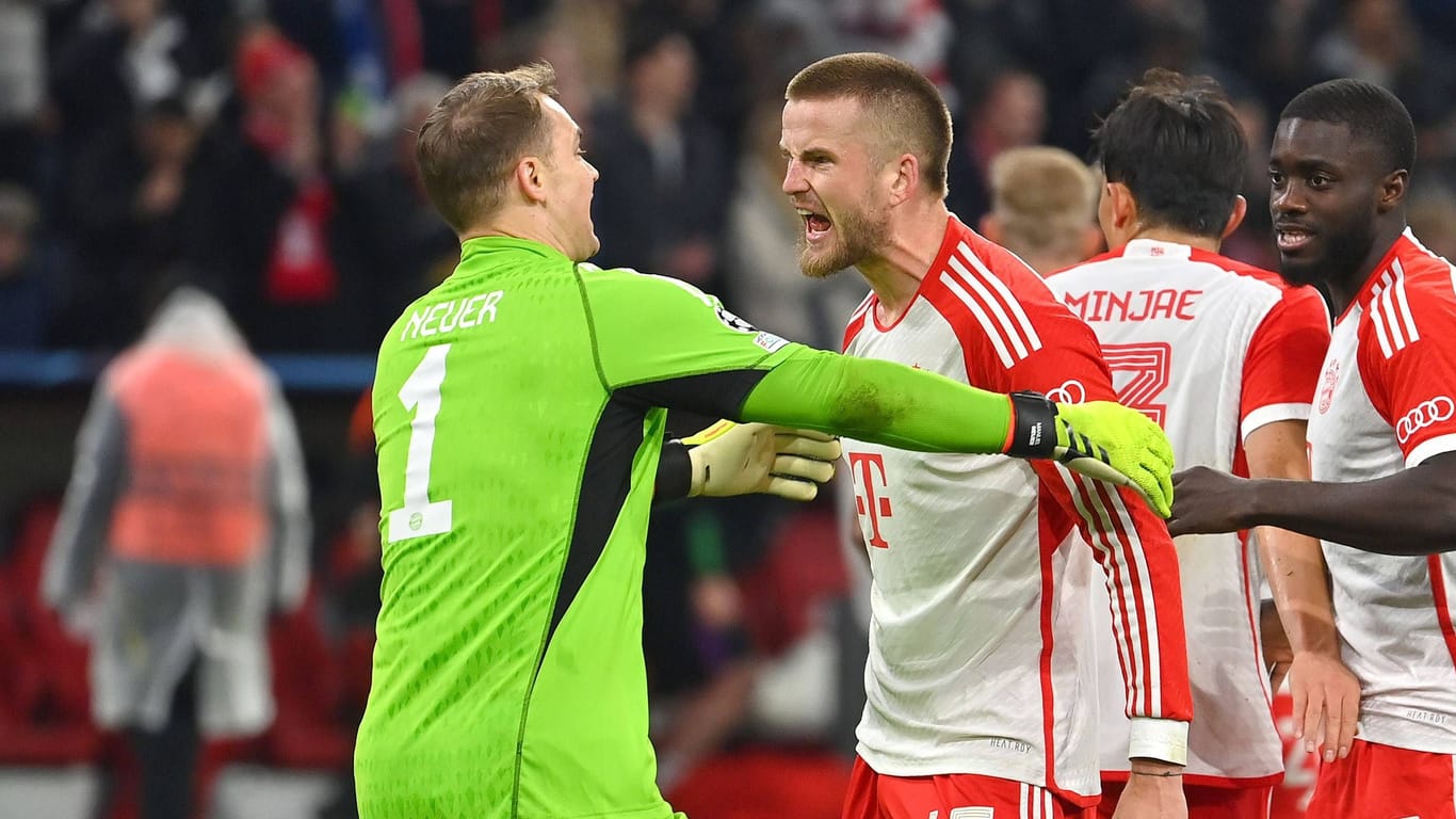 Manuel Neuer (links) jubelt mit Eric Dier: Der FC Bayern steht im Halbfinale der Champions League.