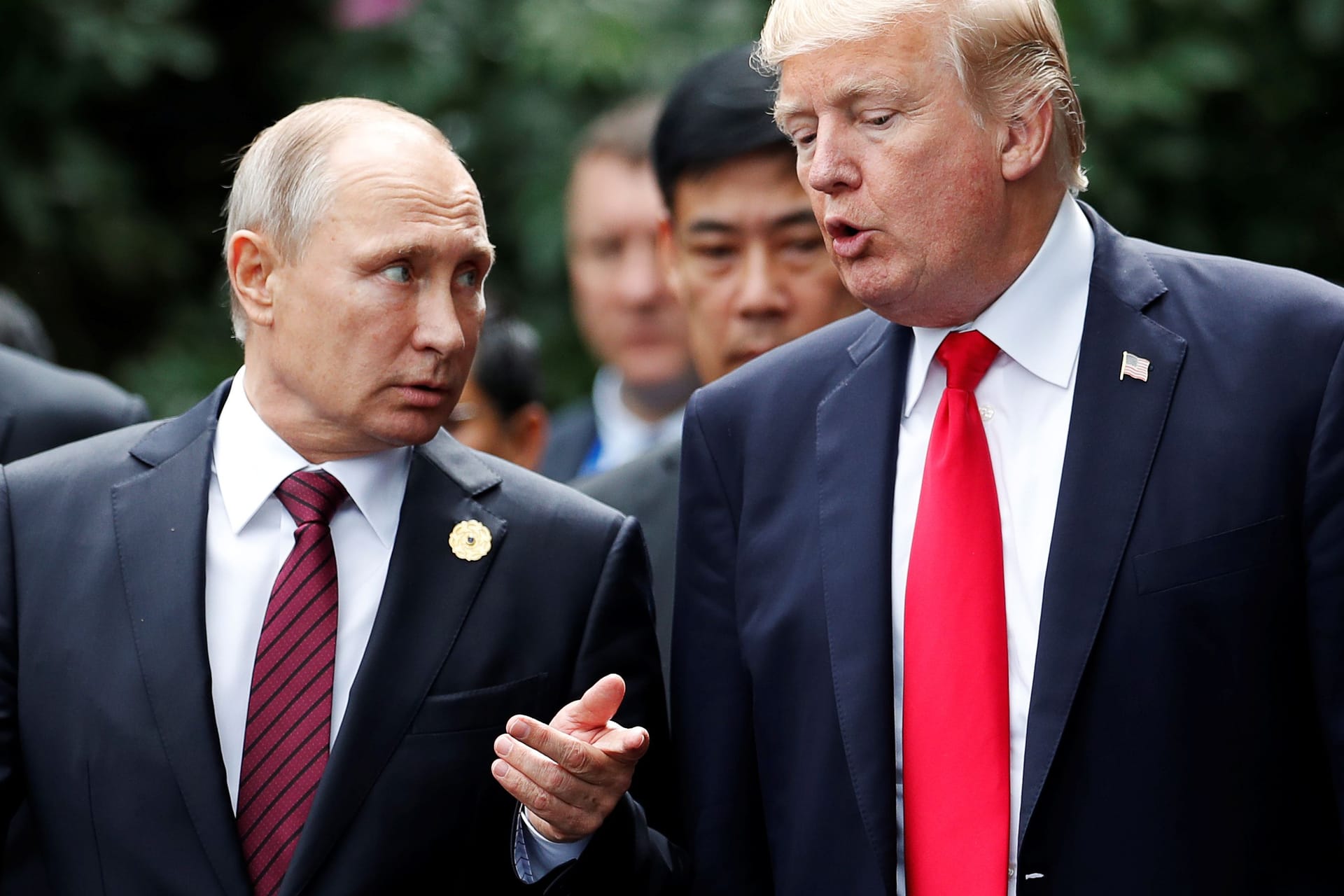 Wladimir Putin (l.) und Donald Trump (Archivbild): Die mögliche Rückkehr des früheren US-Präsidenten ins Weiße Haus sorgt für Unruhe unter europäischen Nato-Mitgliedern.