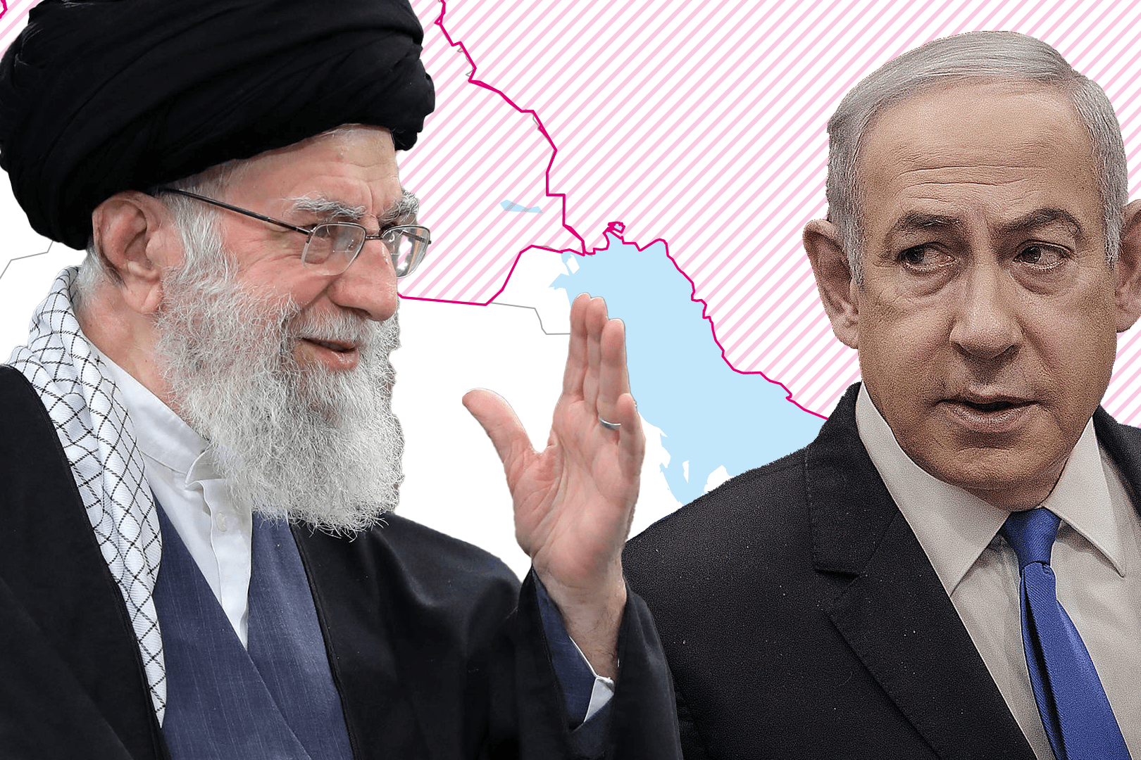 Das iranische Staatsoberhaupt Ali Chamenei und Israels Ministerpräsident Benjamin Netanjahu: Ihr Länder stehen sich unversöhnlich gegenüber und bedrohen sich gegenseitig.