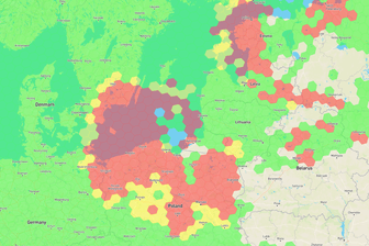 GPS-Störungen in weiten Teilen des Ostseeraums am 16. März 2024: Auf der Internetseite gpsjam.org werden solche Störungen kartiert.