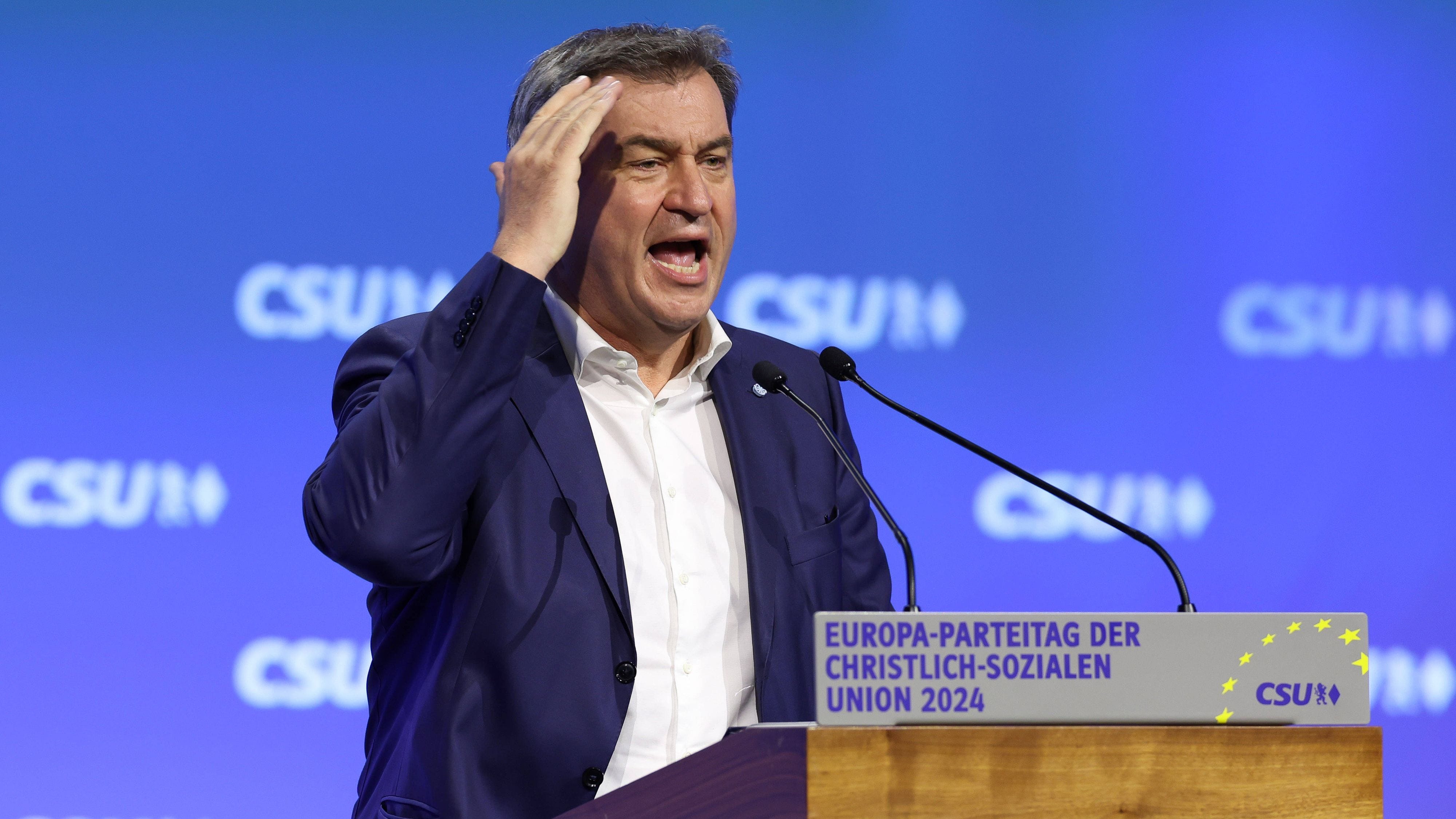 Söder beim CSU-Europa-Parteitag: die Messlatte liegt hoch
