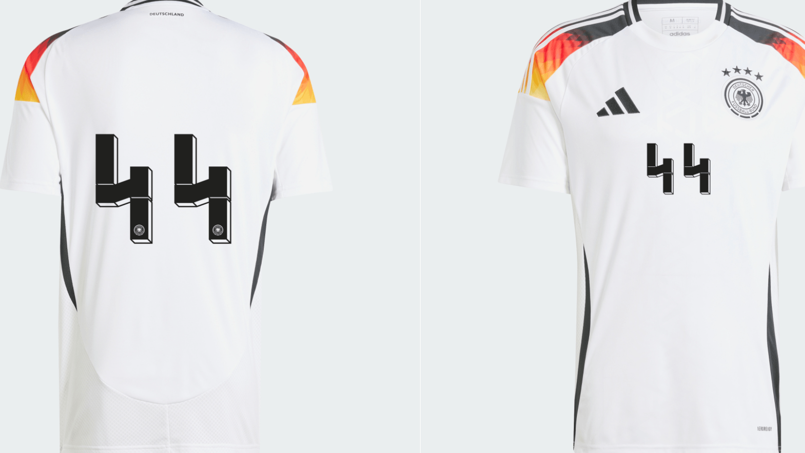 Das deutsche Trikot mit der 44 im Adidas-Store.