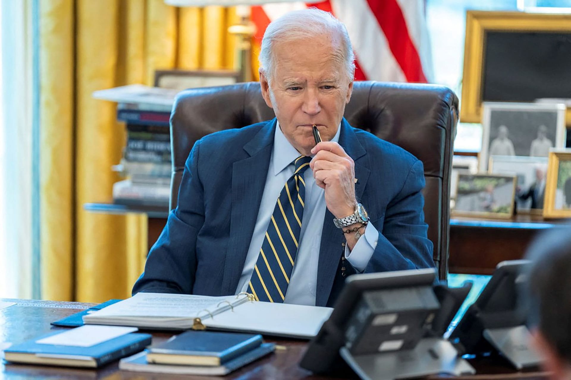 Häufige Telefonate: US-Präsident Joe Biden im Gespräch mit Israels Premier Benjamin Netanjahu.
