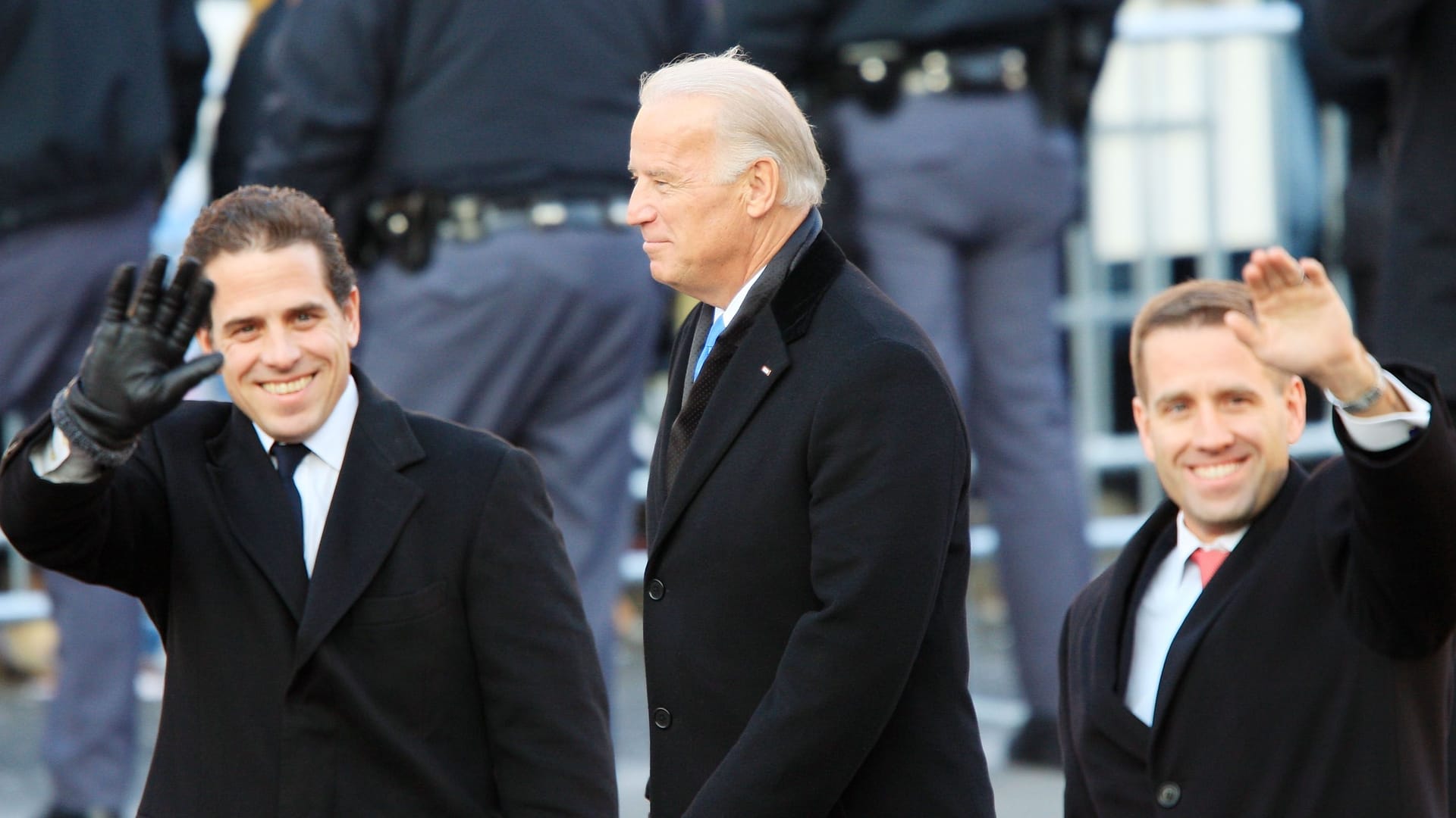 Joe Biden mit seinen beiden Söhnen Hunter und Beau im Jahr 2009