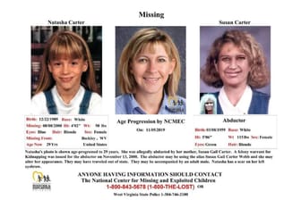 Suchplakat für Natasha Carter und ihre Mutter: Fast 24 nach ihrem Verschwinden ist der Fall jetzt aufgeklärt.