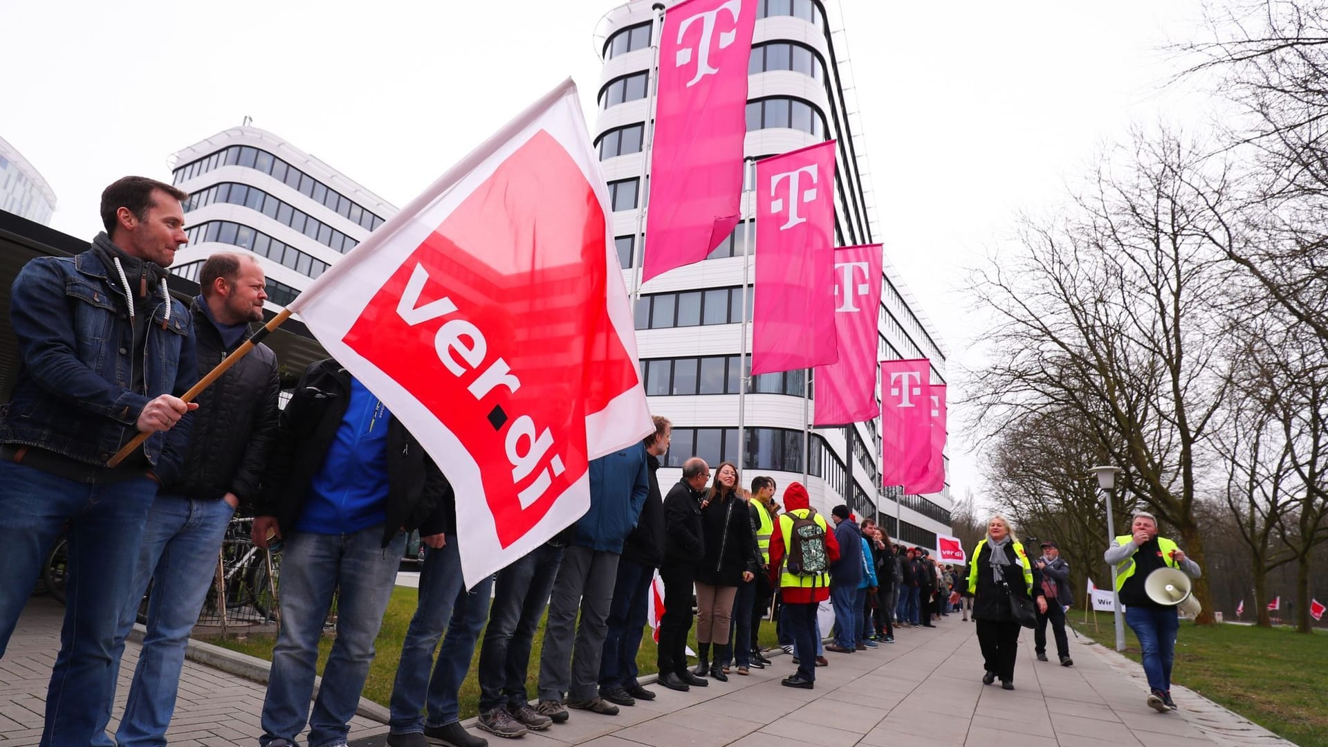 Warnstreik von Telekom-Mitarbeitern