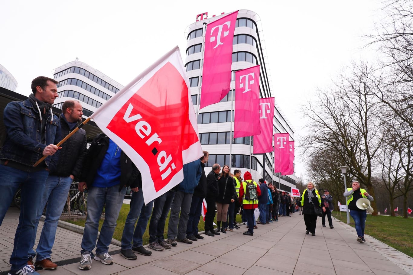 Warnstreik von Telekom-Mitarbeitern