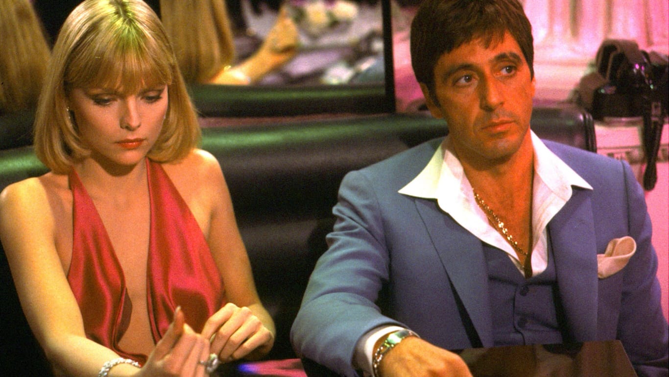 Michelle Pfeiffer an der Seite von Al Pacino in "Scarface".