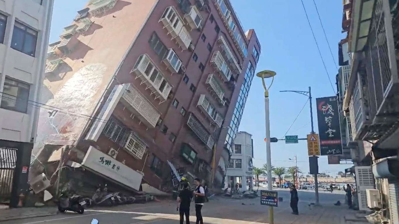 Die Erde bebt in Hualien: Im Osten Taiwans sind Gebäude teilweise eingestürzt.