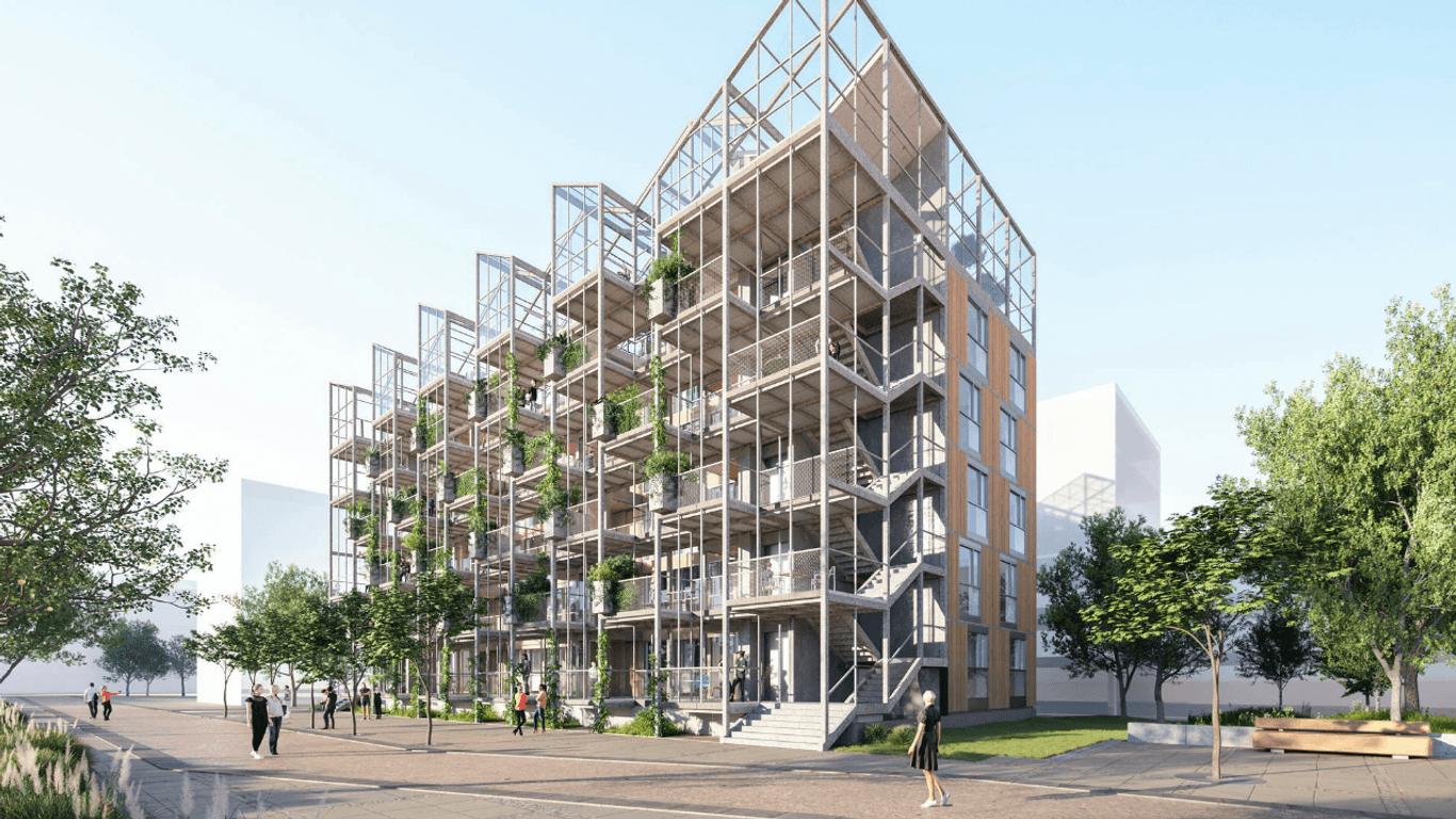 Erste Visualisierungen des Wohngewächshauses hat das verantwortliche Architektenbüro Delugan Meissl aus Wien bereits vor einigen Jahren vorgestellt.