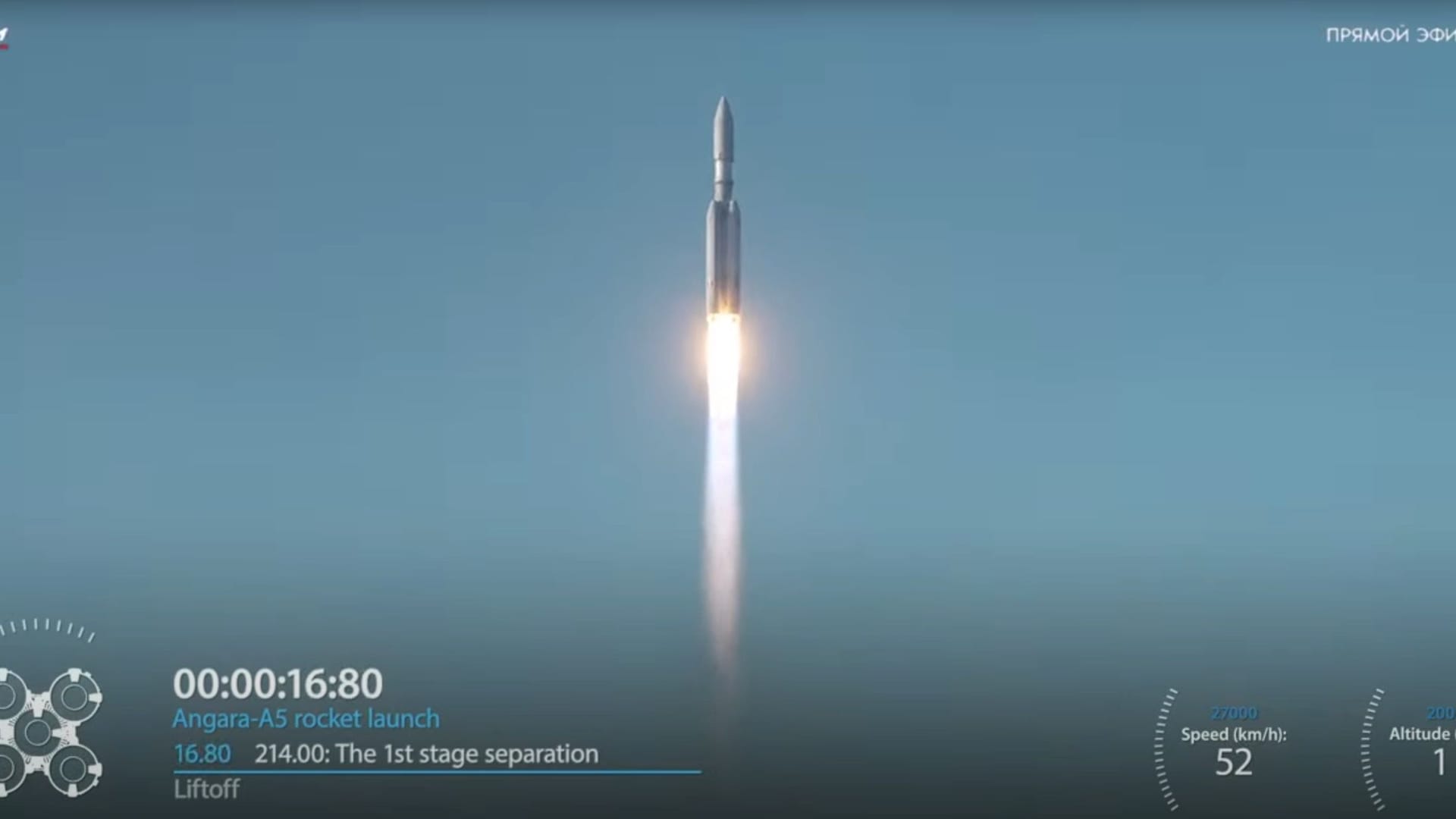 Die Trägerrakete "Angara A5" auf ihrem Weg ins All.