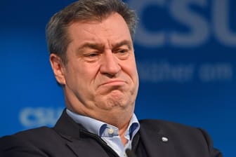 Markus Söder nach einer Vorstandssitzung der CSU im März 2023.