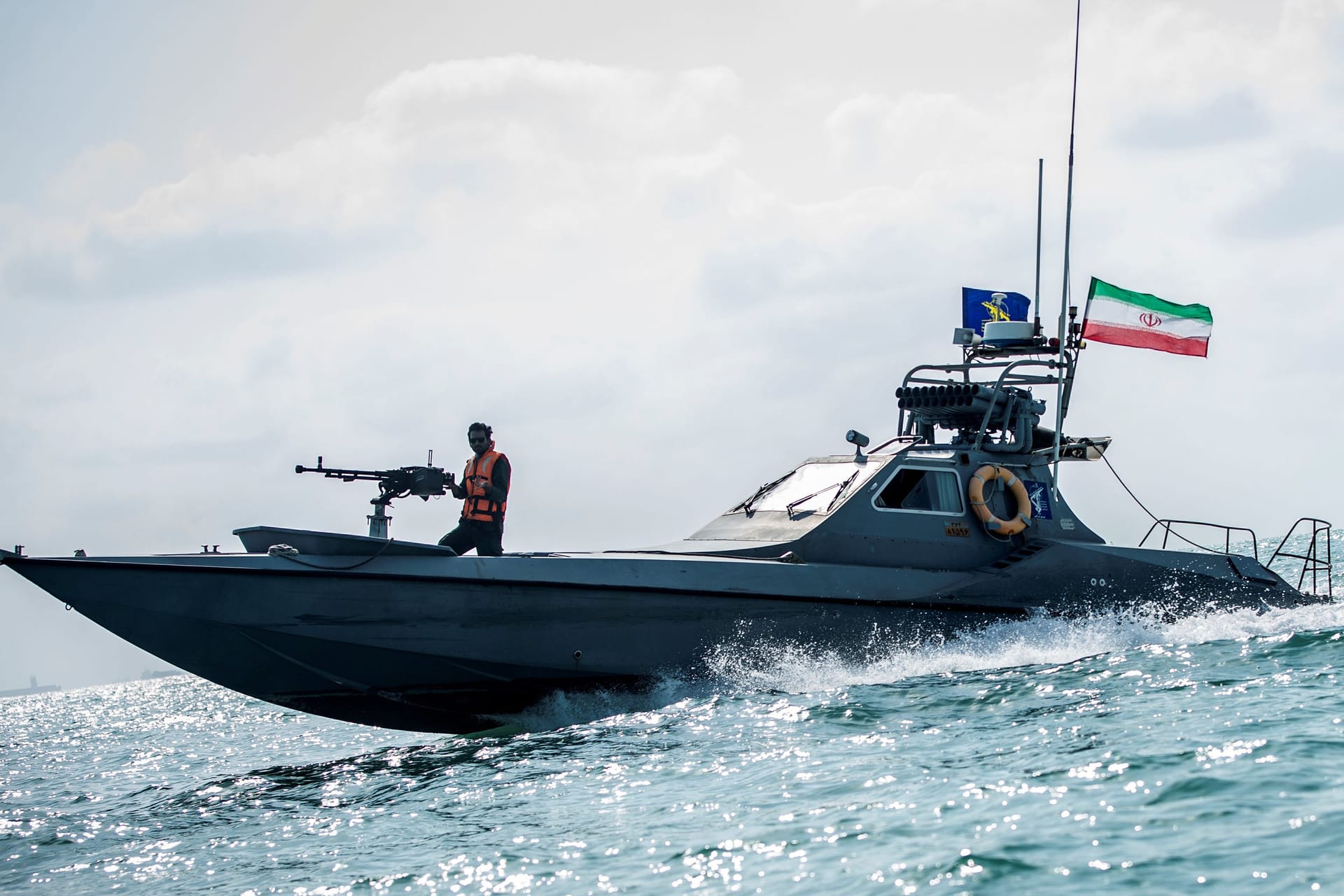 Ein Boot der Iranischen Revolutionsgarde (Symbolbild): Der Iran hat ein portugiesisches Schiff gestoppt.