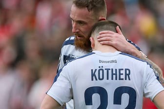 Marvin Knoll und Tim Köther: Duisburg ging in Essen in Führung.