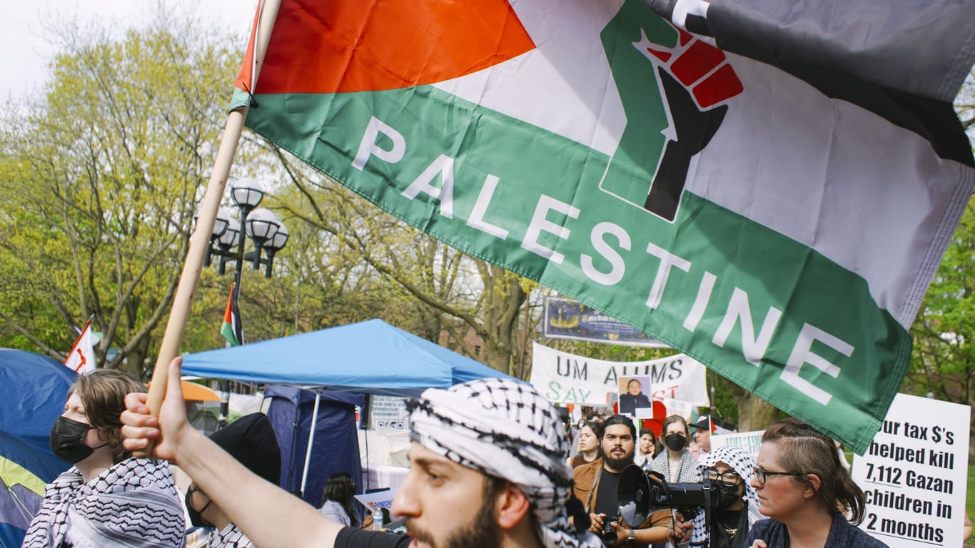 Pro-Gaza-Demonstration an der Universität von Michigan in Ann Arbor: Das Momentum droht zu kippen.