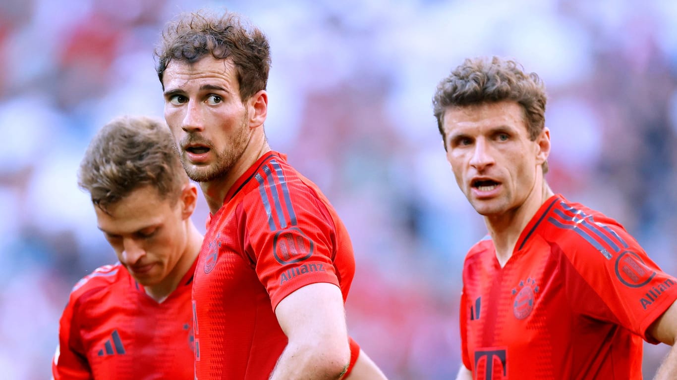 Joshua Kimmich, Leon Goretzka und Thomas Müller (v. l. n. r.): In der abgelaufenen Bundesliga-Saison erspielten sie sich 72 Punkte.