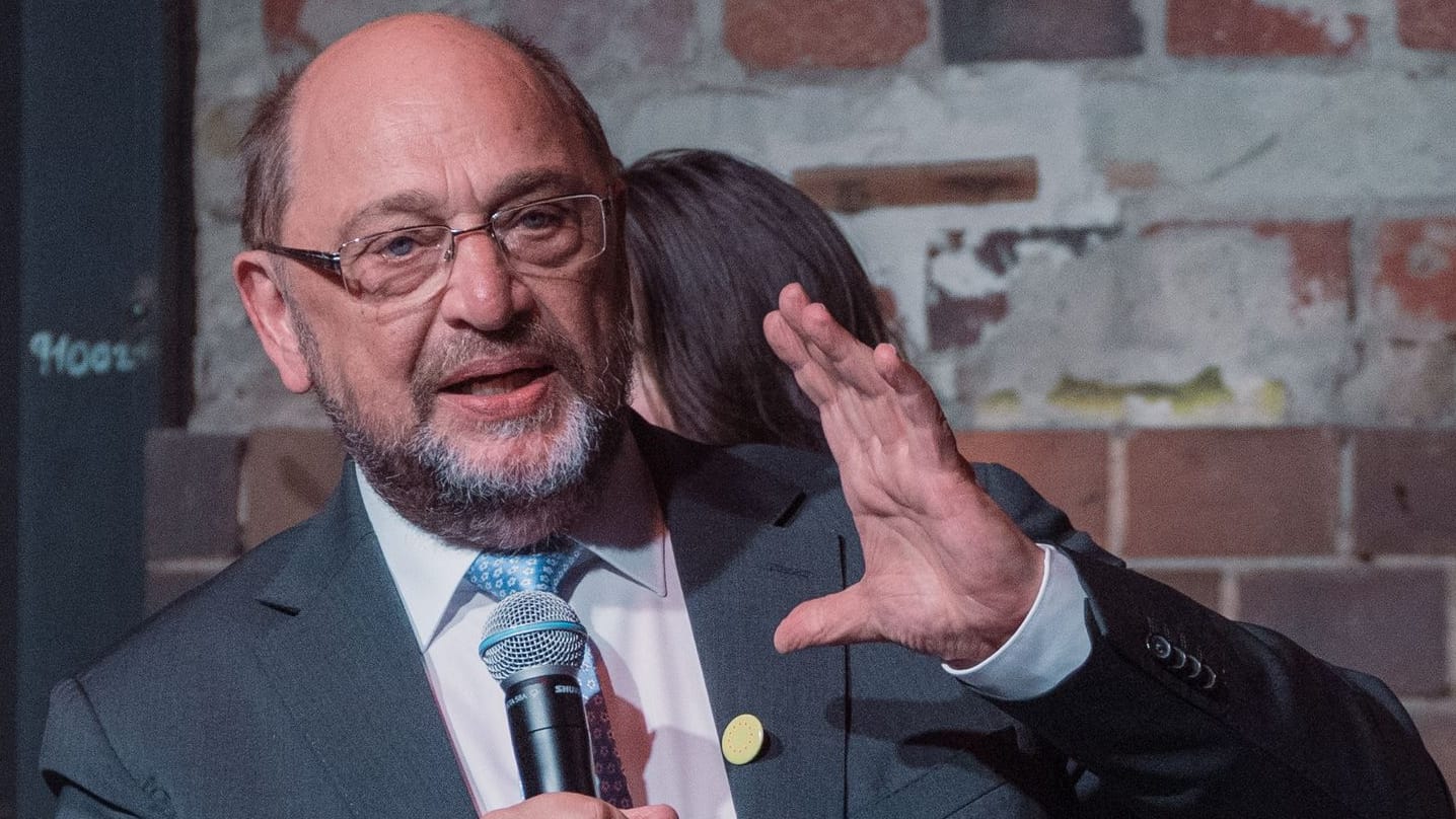 Martin Schulz (SPD) auf dem EuroJam 2024: Die Strategie eines US-Präsidenten sei nicht immer im Interesse Europas.