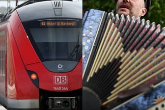 Eine Musikeinlage mit einem Akkordeon hat in einer Nürnberger S-Bahn zu einem Polizeieinsatz geführt (Archivbilder).