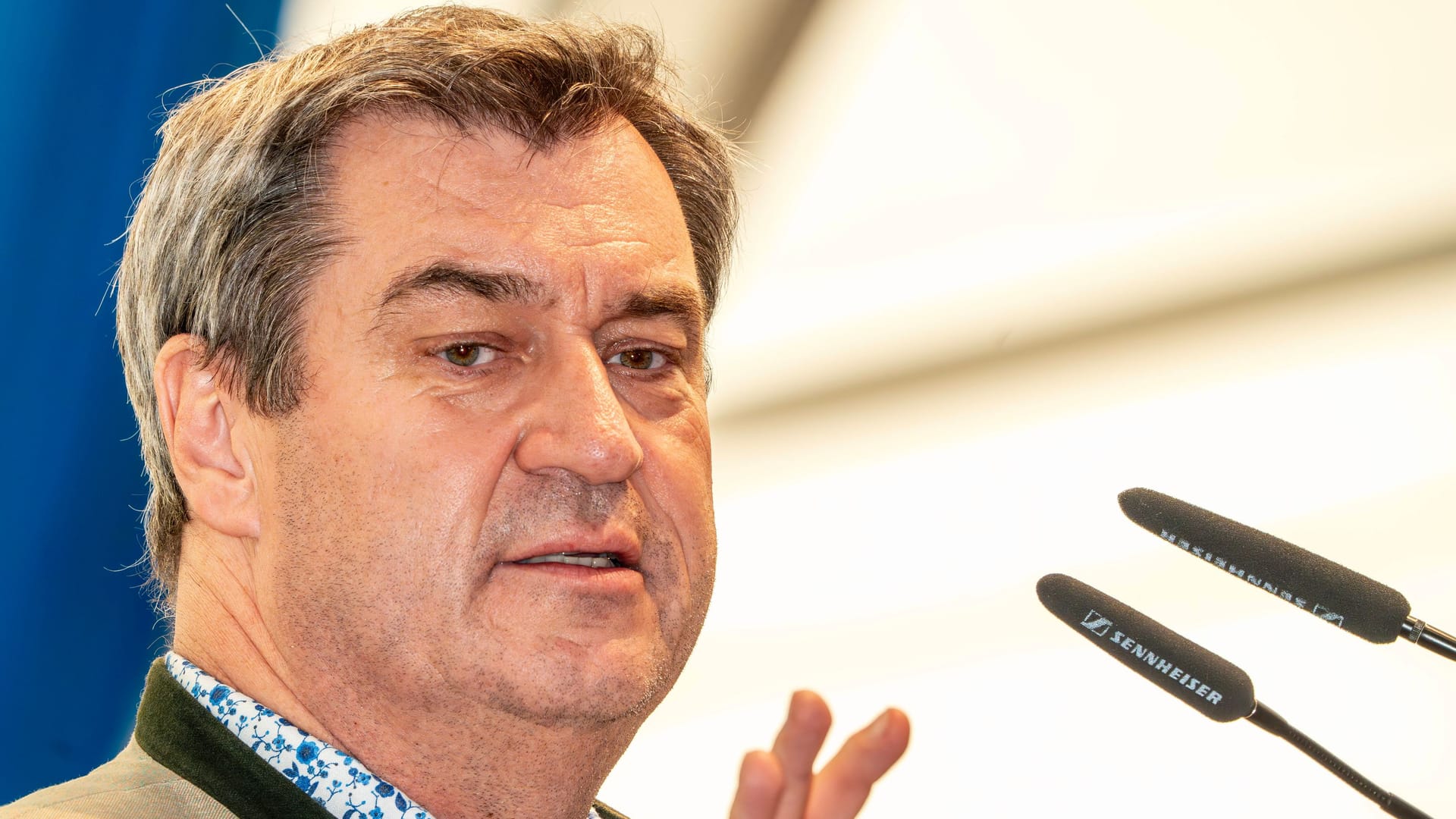 Markus Söder während seiner Rede in München.