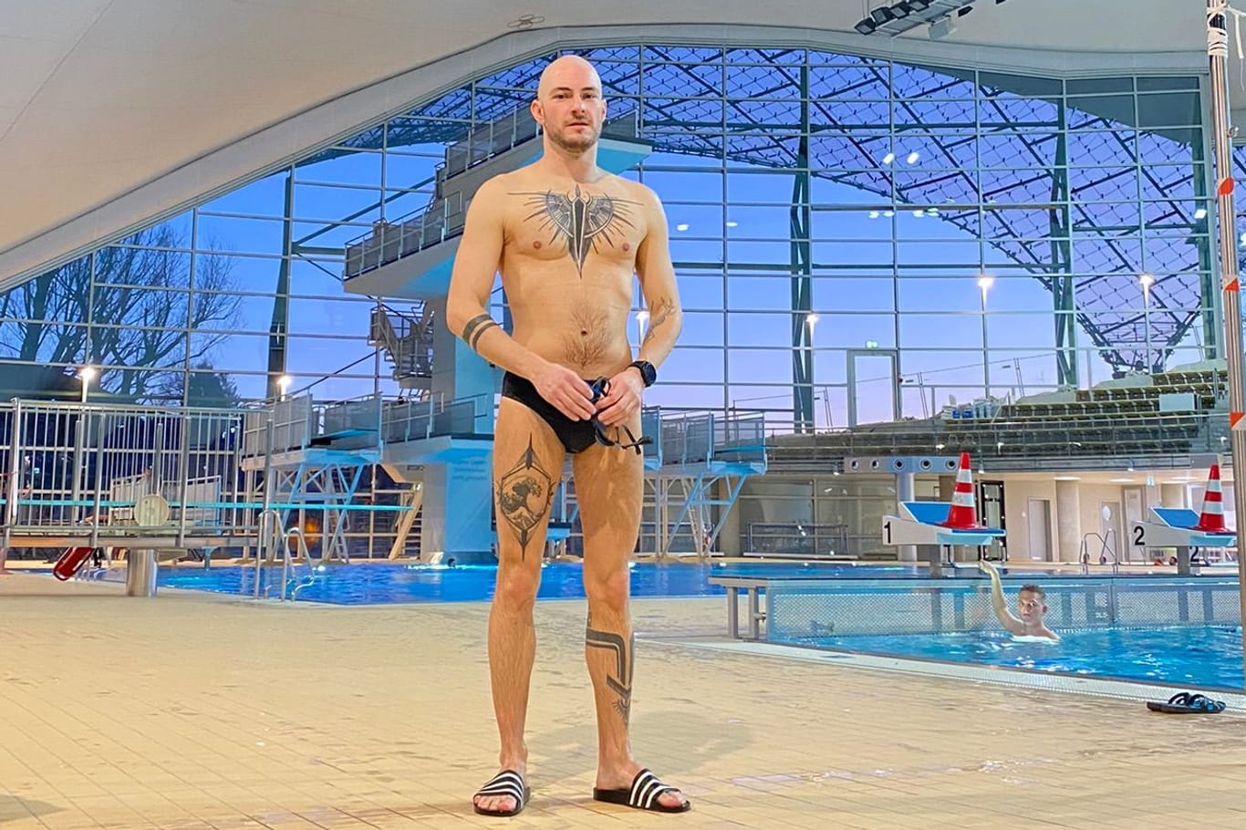 Philipp Reußner im Olympiabad: Selbst in Island und Ungarn war der Franke inzwischen schwimmen.
