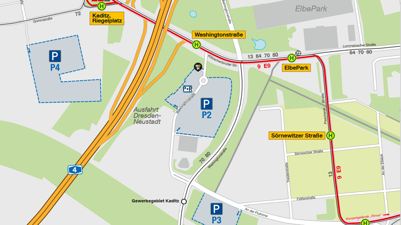 Ausgewiesene Parkplätze für Konzertbesucher: Rammstein-Fans sollten frühzeitig anreisen.