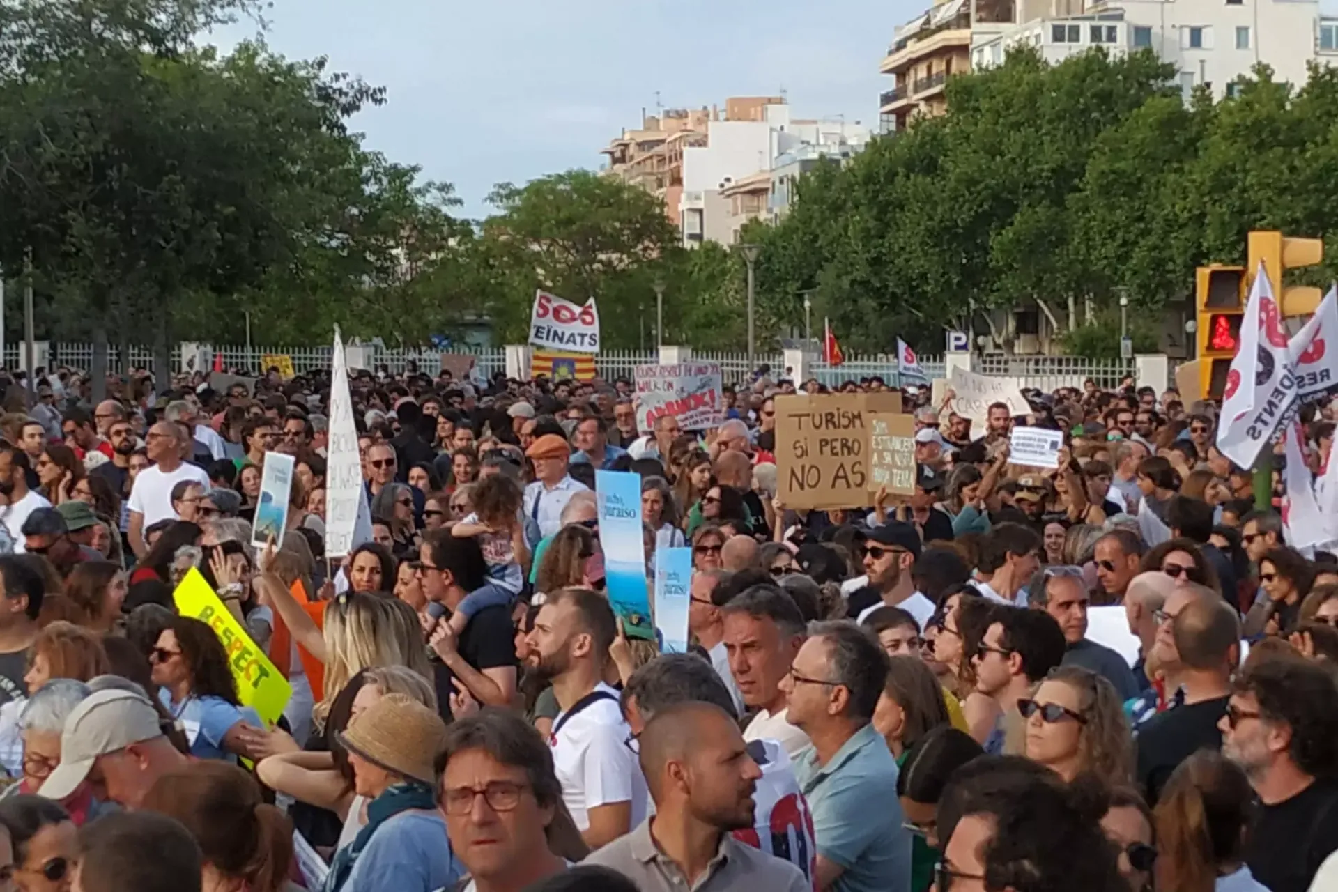 Demonstranten in Mallorca am 25. Mai 2024