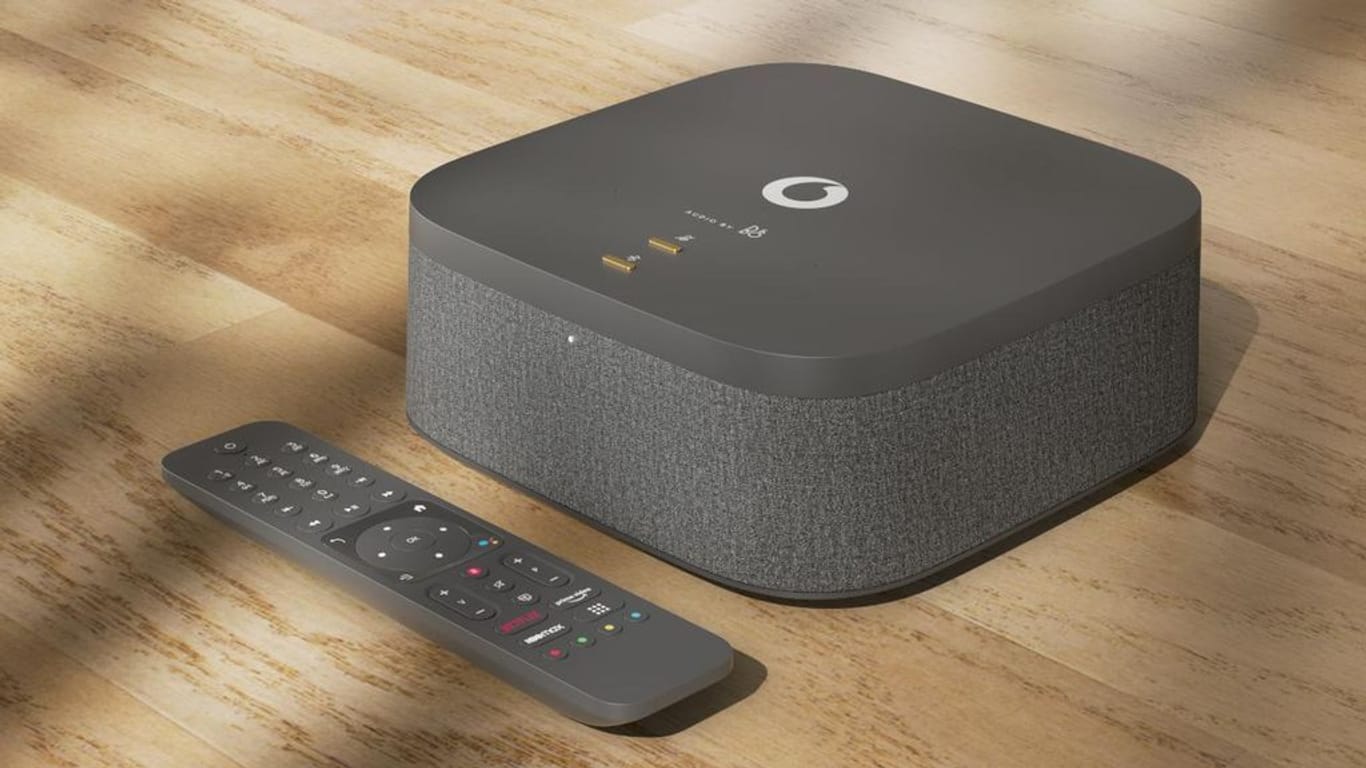 Vodafones "GigaTV Home Sound": Die integrierten Lautsprecher von Bang & Olufson bringen Dolby Atmos nach Hause.