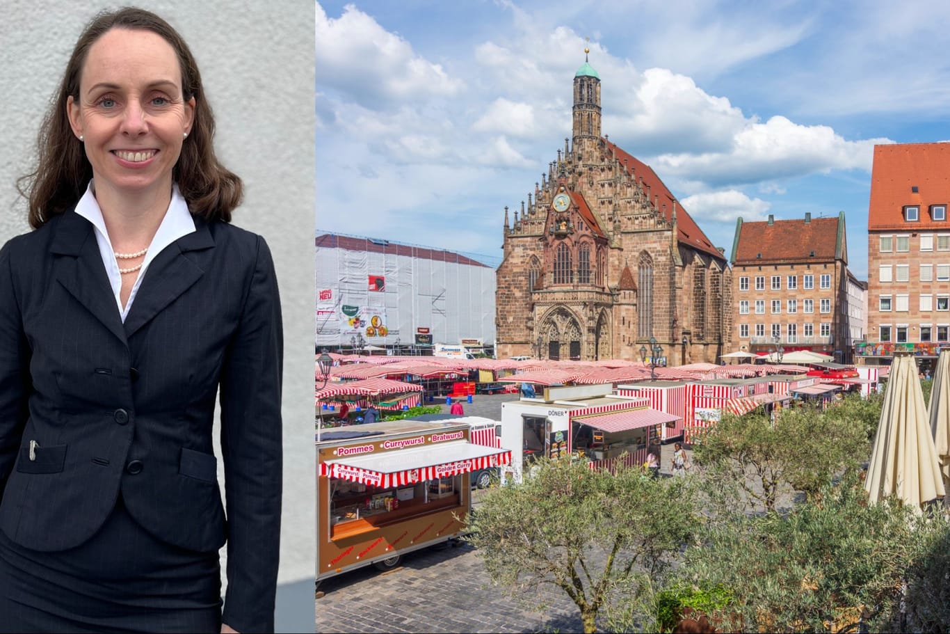Wirtschaftsreferentin Andrea Heilmaier will auf dem Hauptmarkt eine Gastronomie mit Bierausschank installieren – die Stadträte von Grüne und SPD fühlen sich überrumpelt.