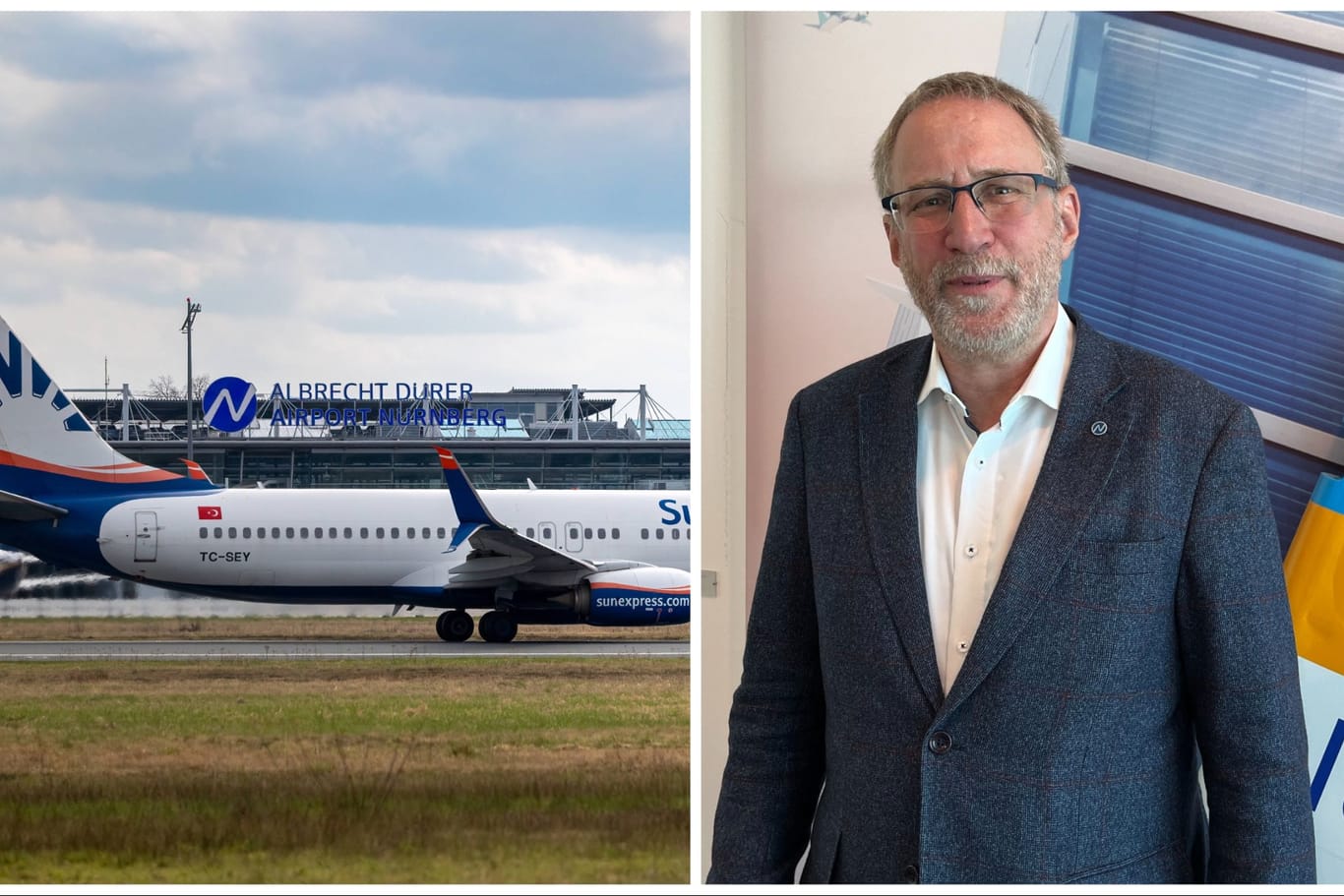 Flughafengeschäftsführer Dr. Michael Hupe hat bei einer Pressekonferenz Bilanz für das Jahr 2023 gezogen: 2024 hofft er auf mehr als vier Millionen Passagiere am Nürnberger Airport.