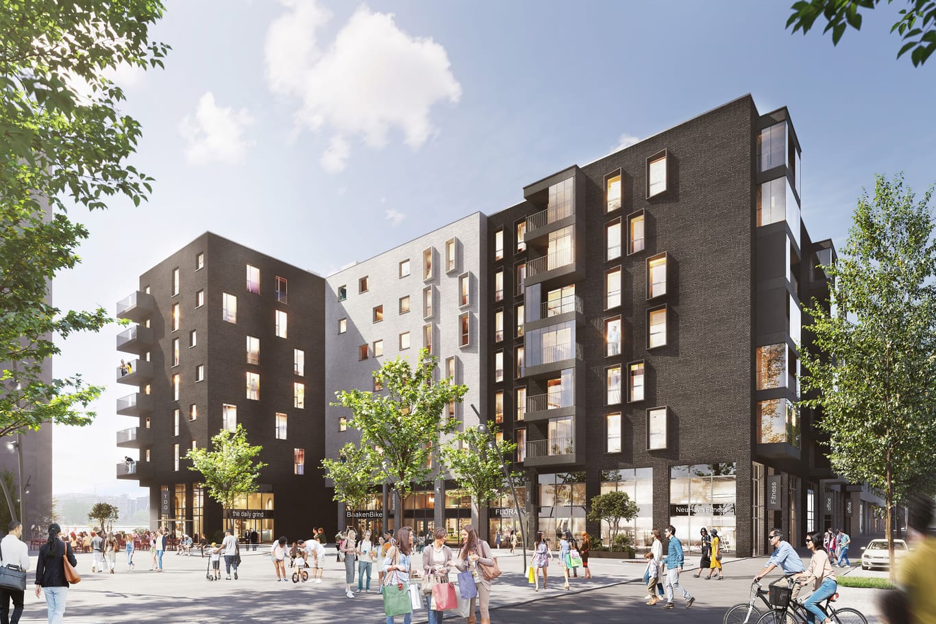 Hier sollen 200 Wohnungen entstehen (Visualisierung): Das Quartier Neuhavn in der Hamburger Hafencity.