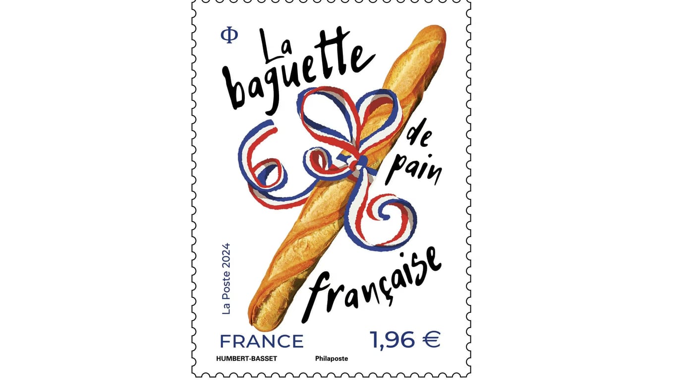 Die Briefmarke zur Feier des Baguettes hat auch einen Duft.