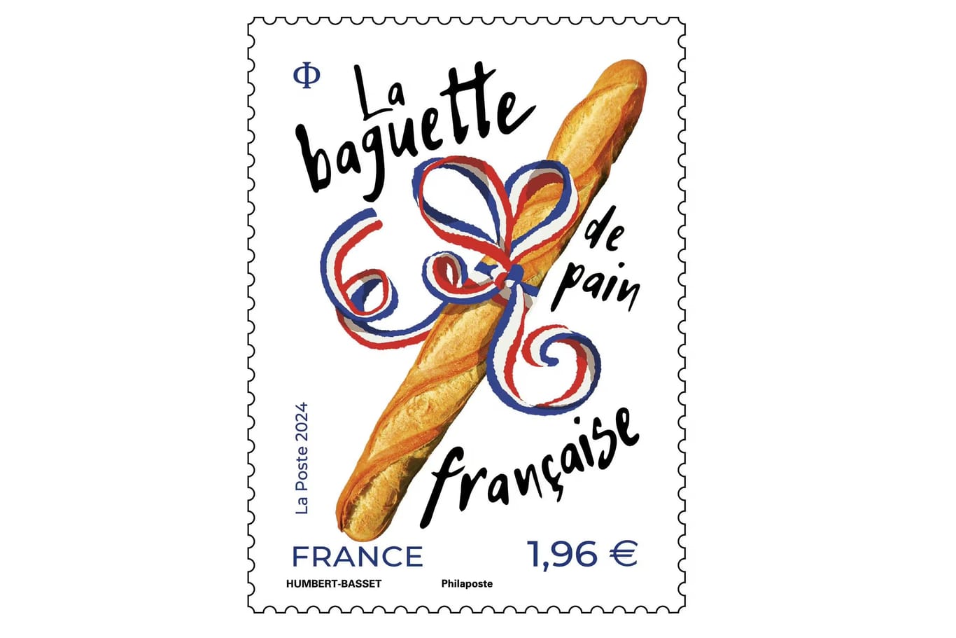 Die Briefmarke zur Feier des Baguettes hat auch einen Duft.