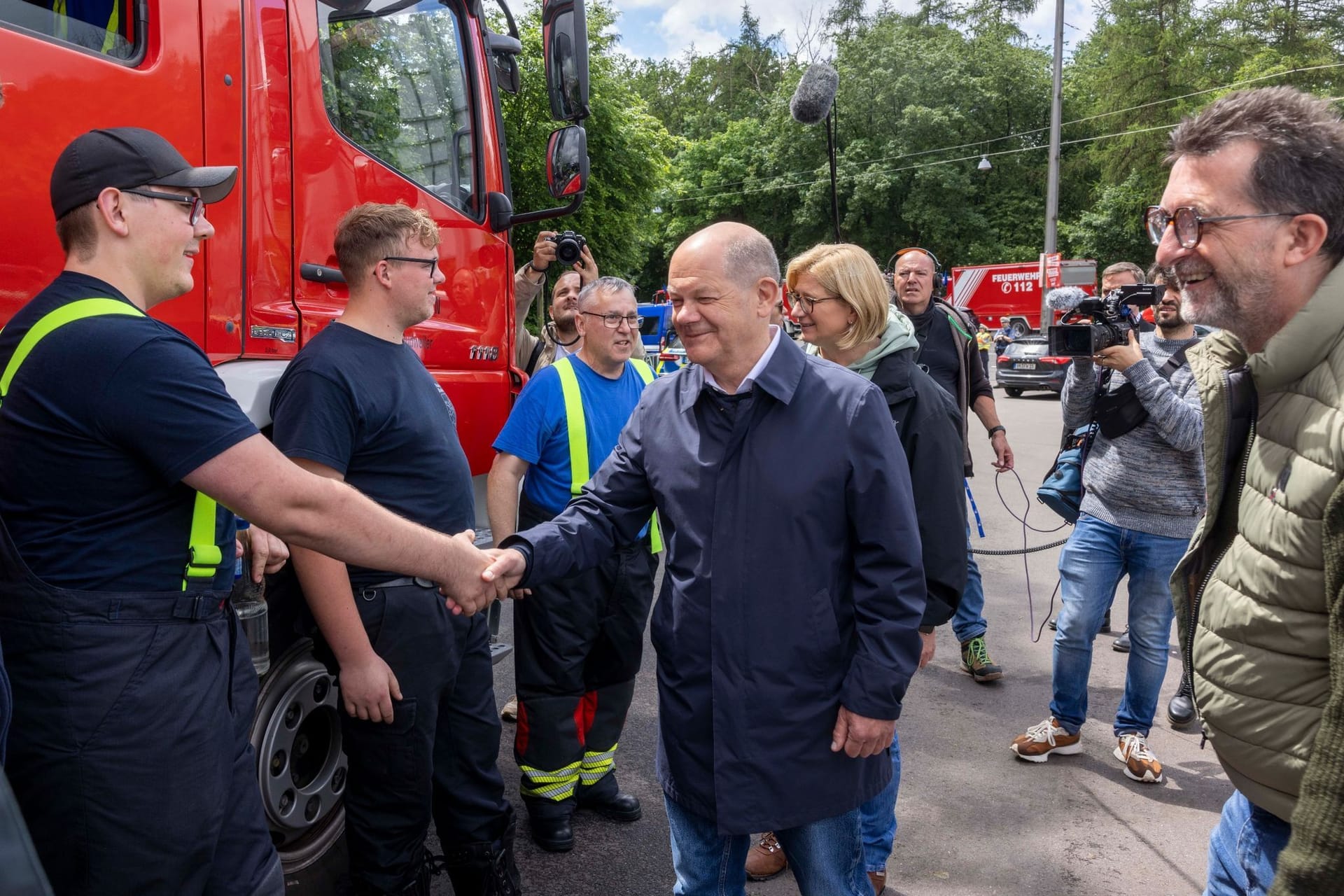 Hochwasser im Saarland - Kanzlerbesuch