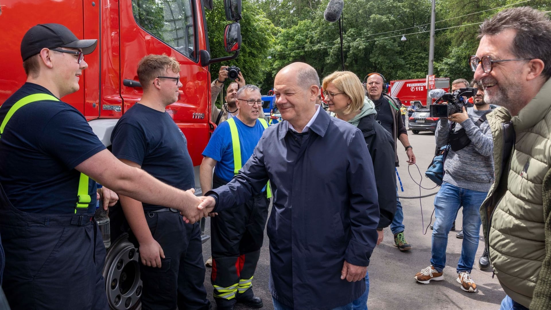 Hochwasser im Saarland - Kanzlerbesuch Hochwasser im Saarland - Kanzlerbesuch
