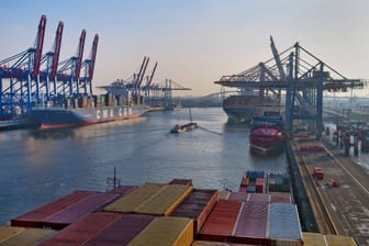 Containerschiffe im Hamburger Hafen (Archivbild): Das deutsche Geschäft innerhalb der EU schwächelt.