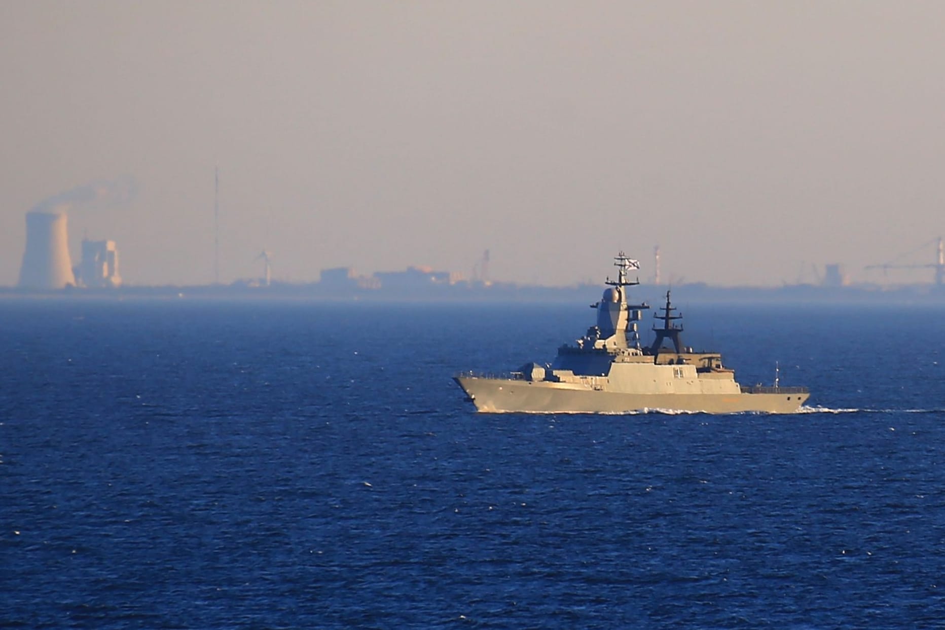 Russian warship of the Steregushchiy class on the Baltic Sea