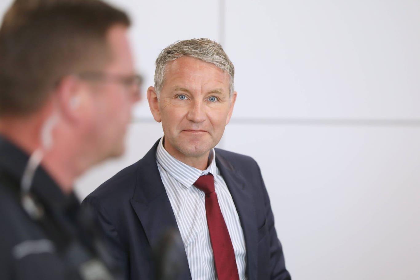 Björn Höcke: Der Thüringer AfD-Chef beim Prozess in Halle.