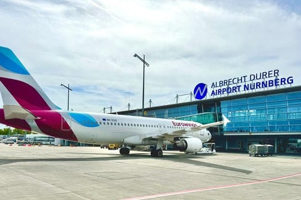 Eine Eurowings Maschine am Airport Nürnberg: Die Airline wird in Franken ab sofort noch öfter als bisher zu Gast sein.